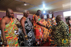 Akuffo Addo receive chiefs praises as he present 6 vehicles abd $20m to western north&nbsp;Region