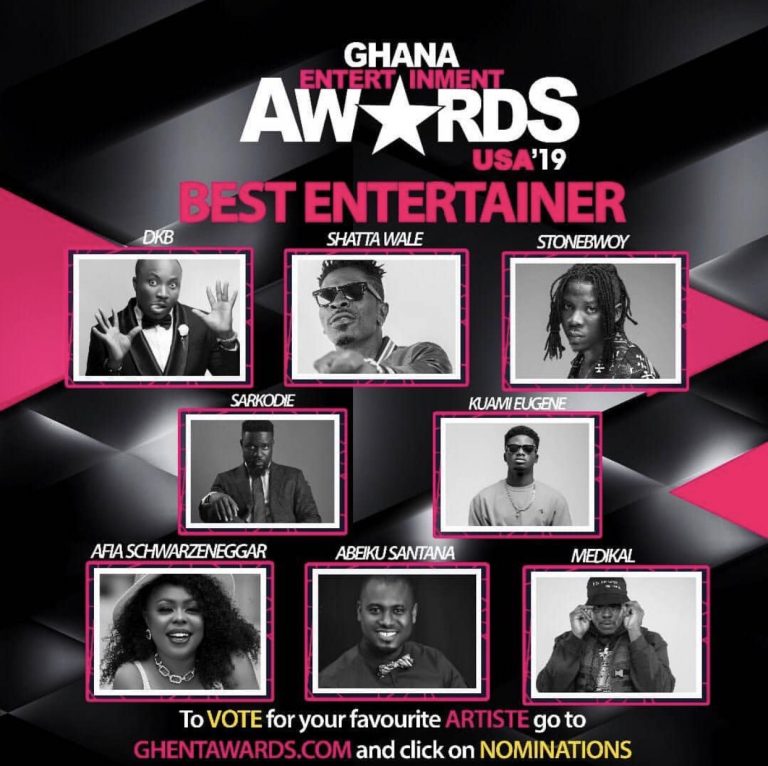 Here are  the list of 2019 Ghana Entertainment Awards&nbsp;USA.
