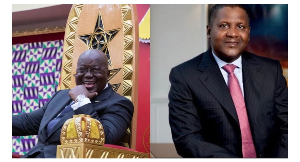 Africa’s richest man Dangote hails Akufo-Addo as a 'visionary'&nbsp;leader.