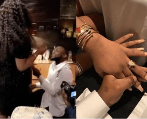 Watch , as Davido proposed hugely to his heavily pregnant chioma in London&nbsp;.