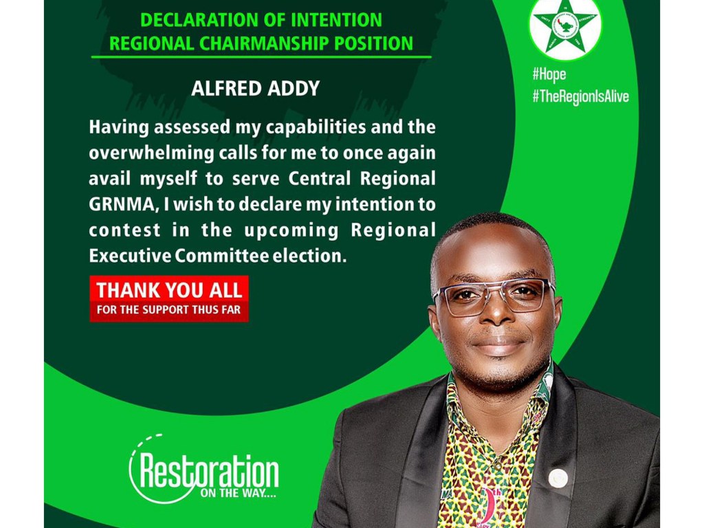 All you need to know about Mr. Alfred Addy, Central Regional GRNMA Chairman&nbsp;Hopeful.
