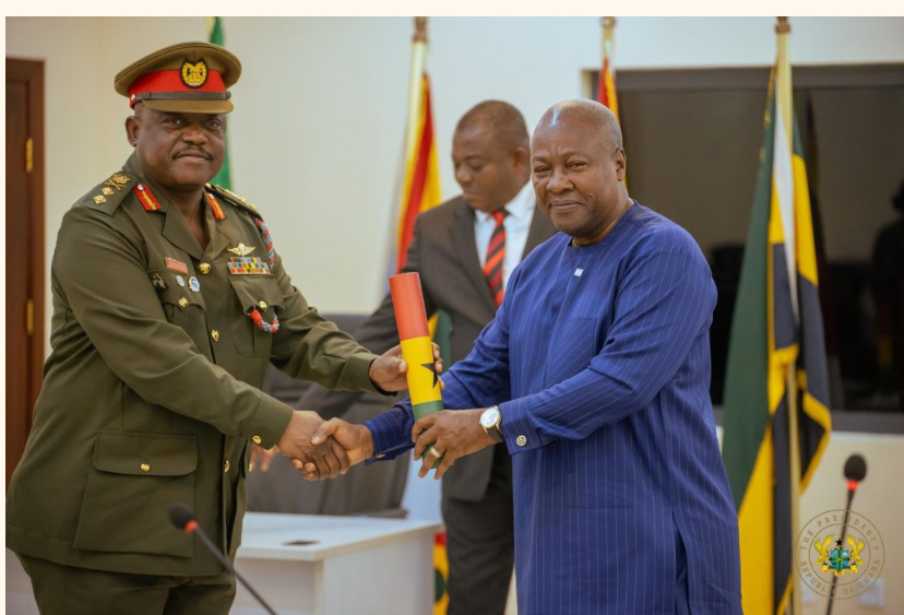 Mahama swears in CDS and others as members of the Armed Forces&nbsp;Council.