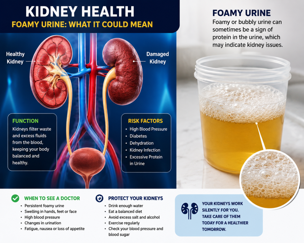 KIDNEY FAILURE; WHAT DOES FOAMY URINE&nbsp;MEAN?